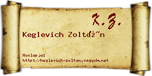 Keglevich Zoltán névjegykártya